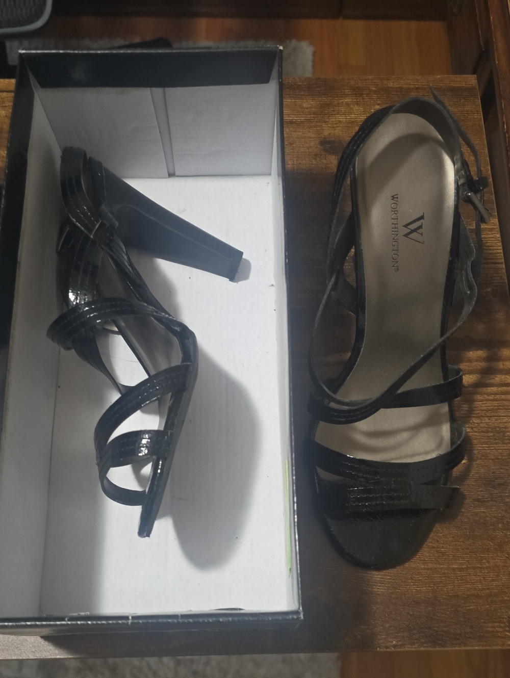 Worthington Black Strappy High Heel Sandals